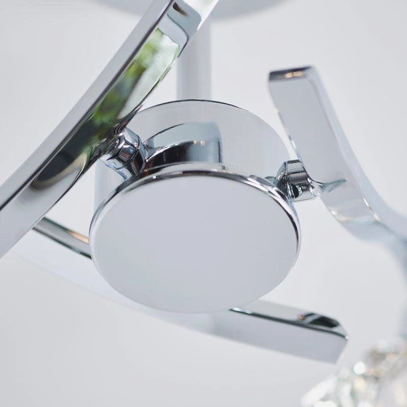 Endon Langella 3 Arm Chrome Semi Flush Ceiling Light