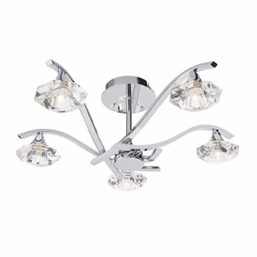 Endon Langella 5 Arm Chrome Semi Flush Ceiling Light simple ceiling design light