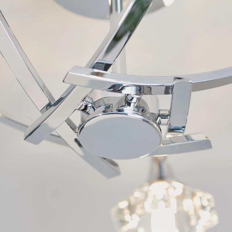 Endon Langella 5 Arm Chrome Semi Flush Ceiling Light
