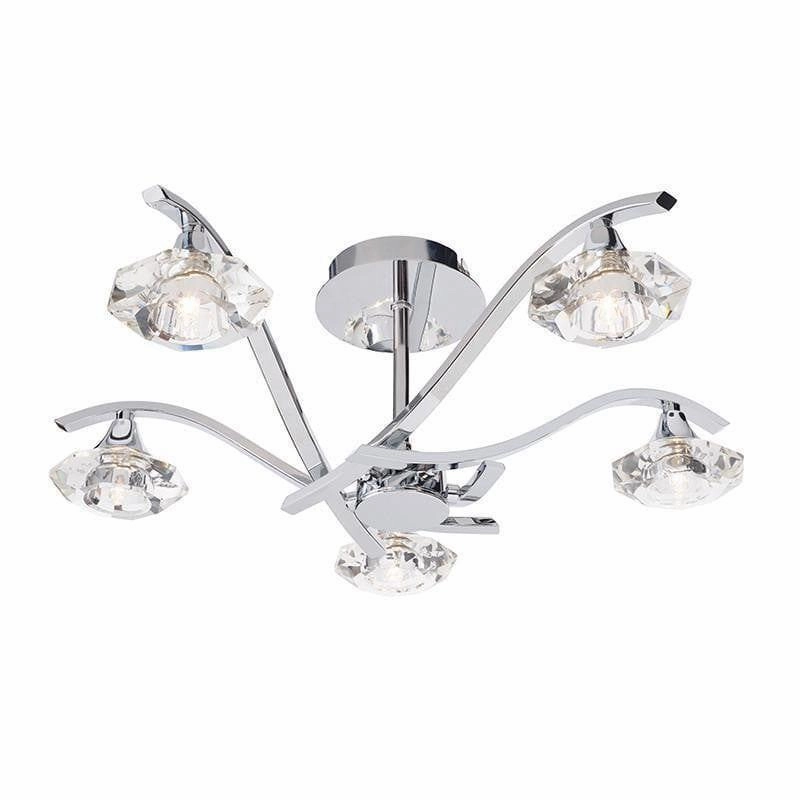 Endon Langella 5 Arm Chrome Semi Flush Ceiling Light simple ceiling design light