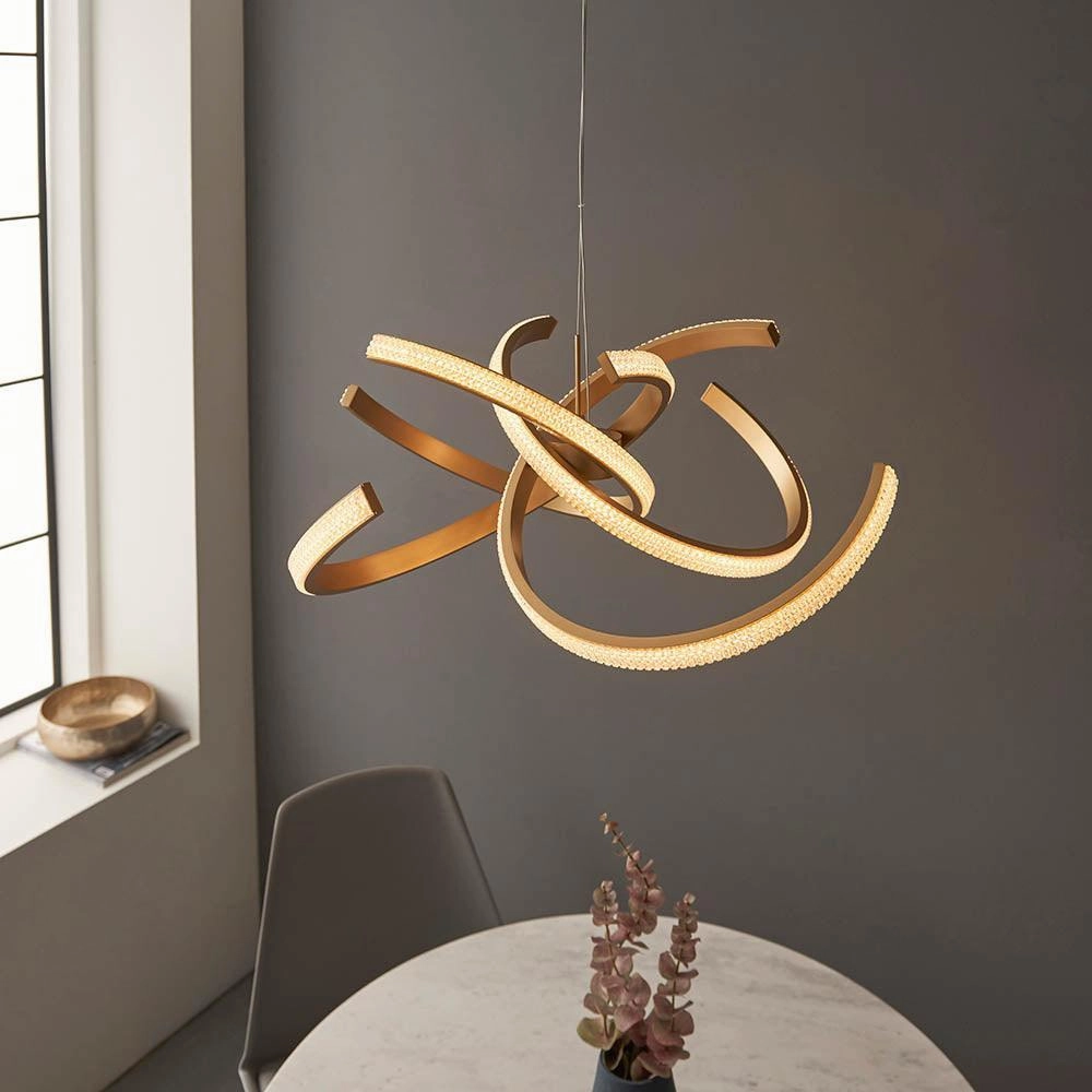 Endon Lorenzo 4 Light Gold Pendant Ceiling Light