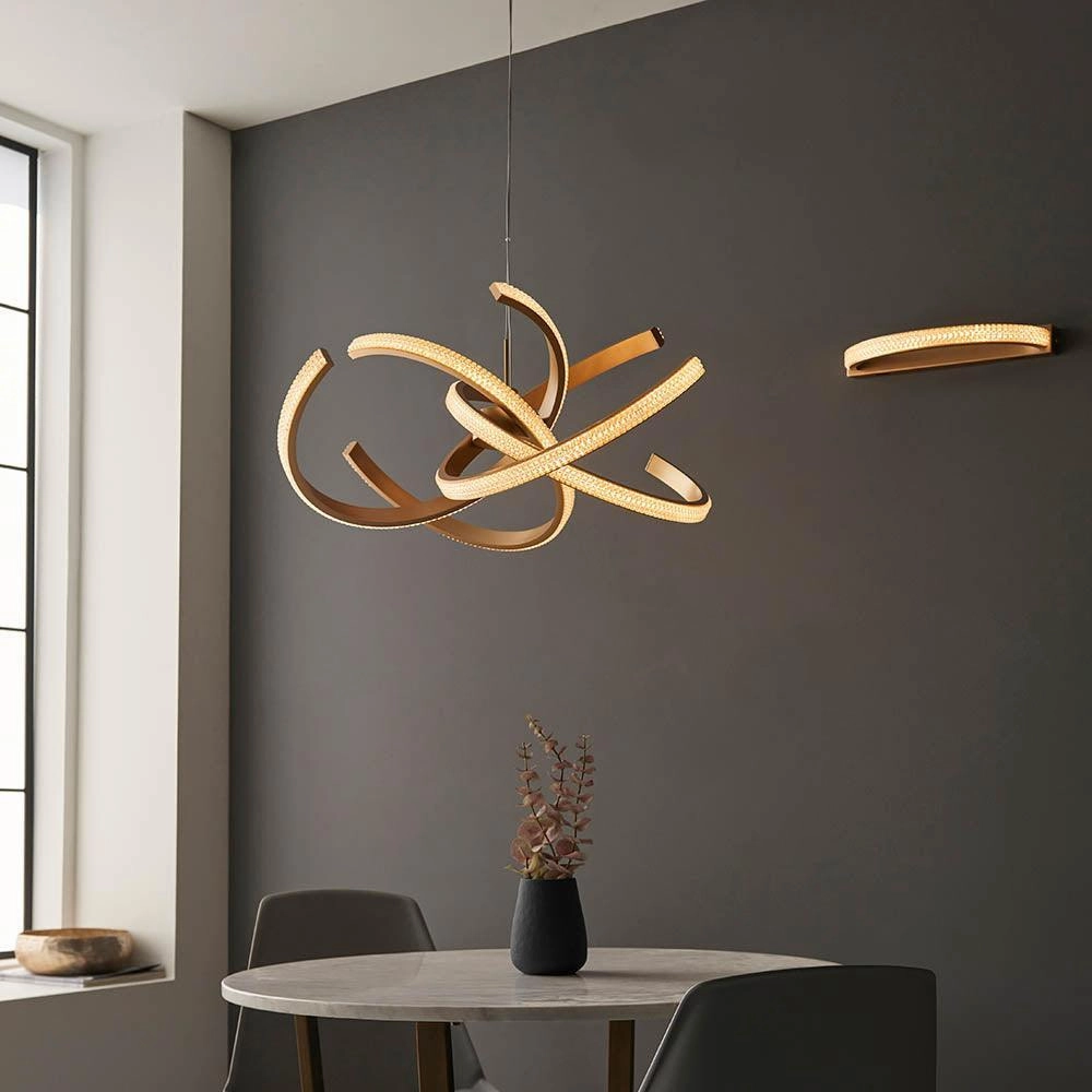 Endon Lorenzo 4 Light Gold Pendant Ceiling Light