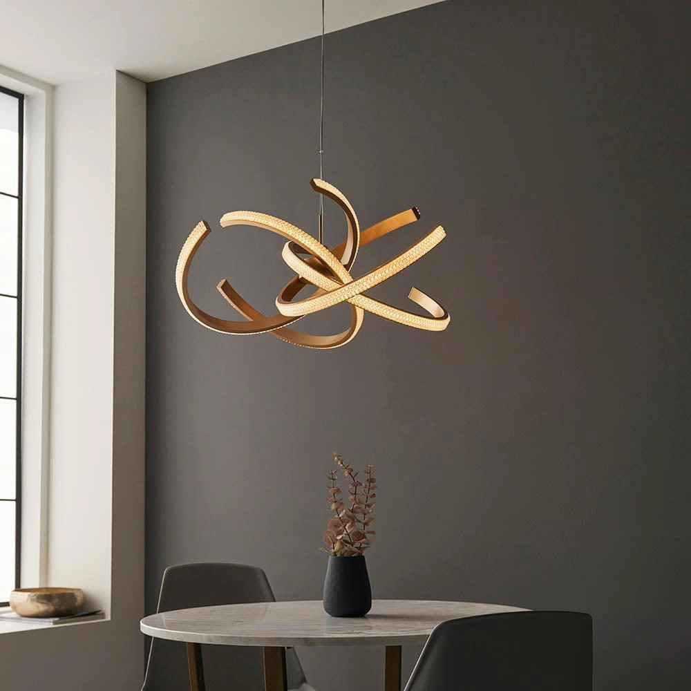 Endon Lorenzo 4 Light Gold Pendant Ceiling Light