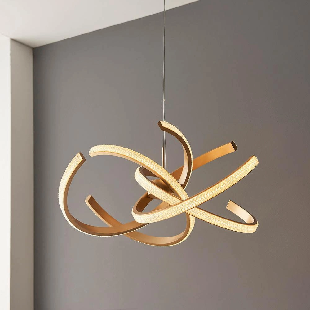 Endon Lorenzo 4 Light Gold Pendant Ceiling Light