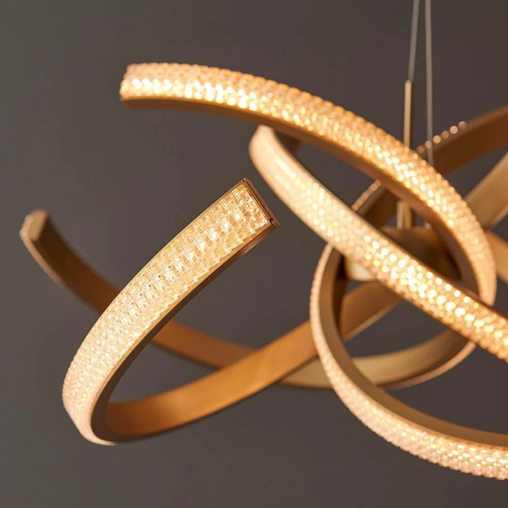 Endon Lorenzo 4 Light Gold Pendant Ceiling Light