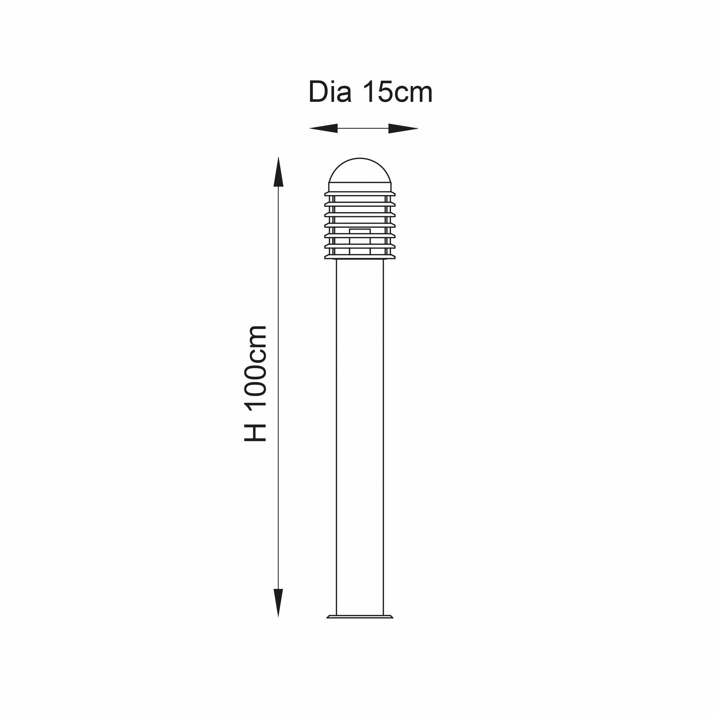 Endon Louvre Stainless Steel Outdoor Bollard Light
