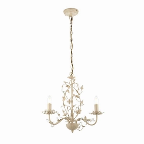 Endon Lullaby Cream & Gold Painted 3 Light Chandelier simple ceiling design light