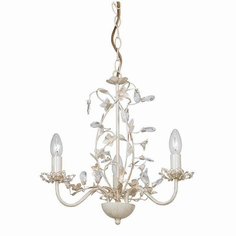 Endon Lullaby Cream & Gold Painted 3 Light Chandelier