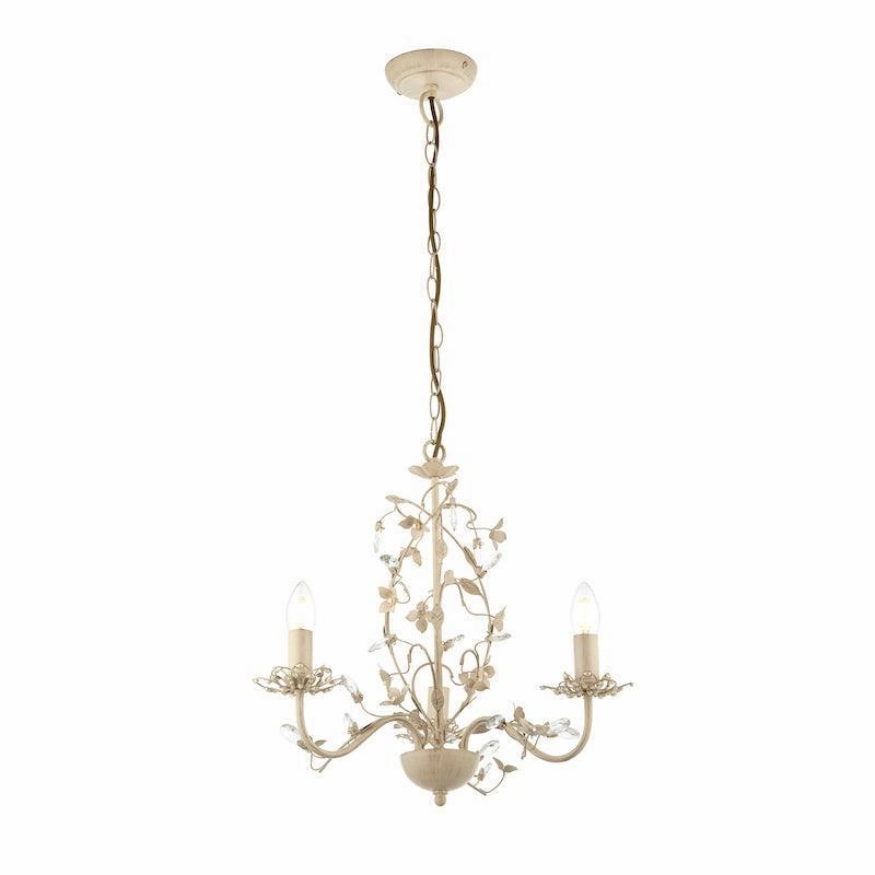 Endon Lullaby Cream & Gold Painted 3 Light Chandelier simple ceiling design light