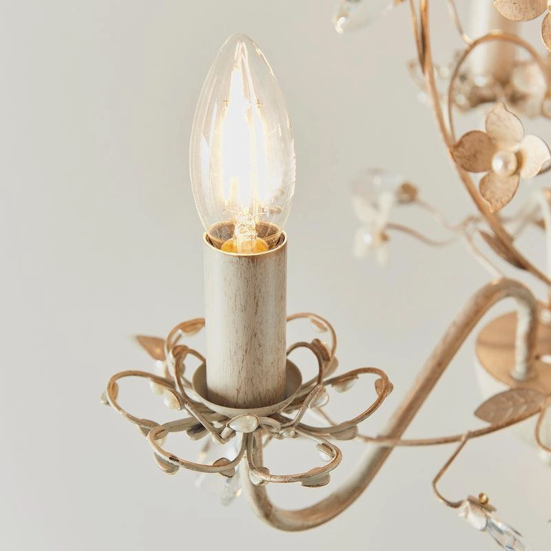 Endon Lullaby Cream & Gold Painted 3 Light Chandelier