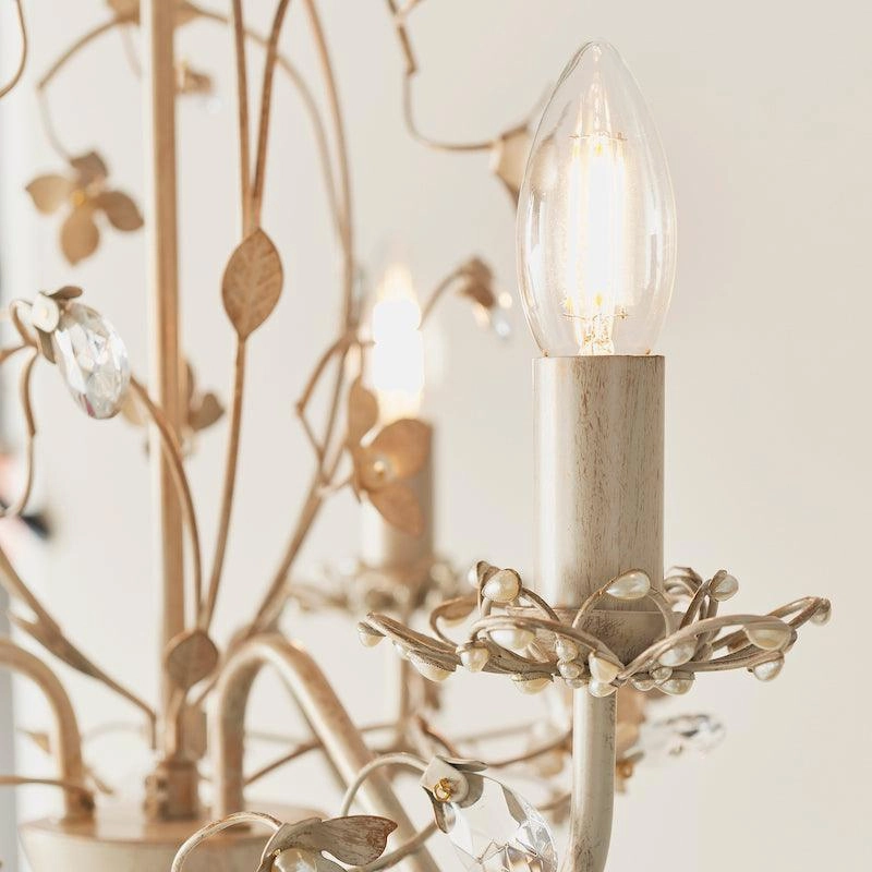 Endon Lullaby Cream & Gold Painted 3 Light Chandelier