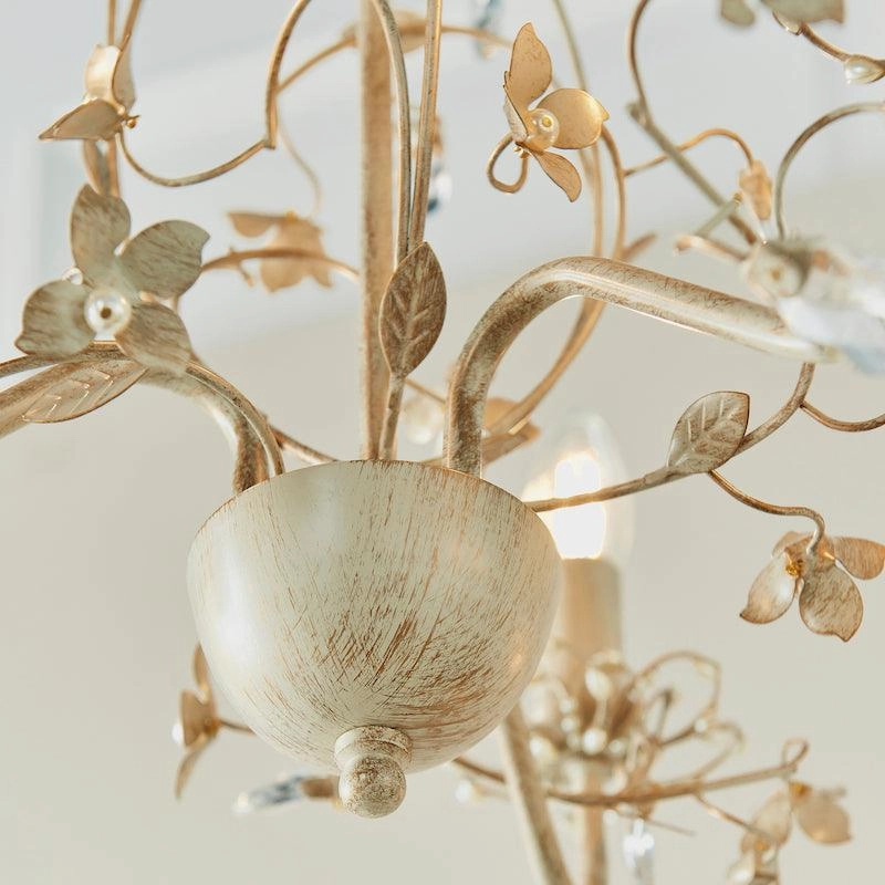 Endon Lullaby Cream & Gold Painted 3 Light Chandelier