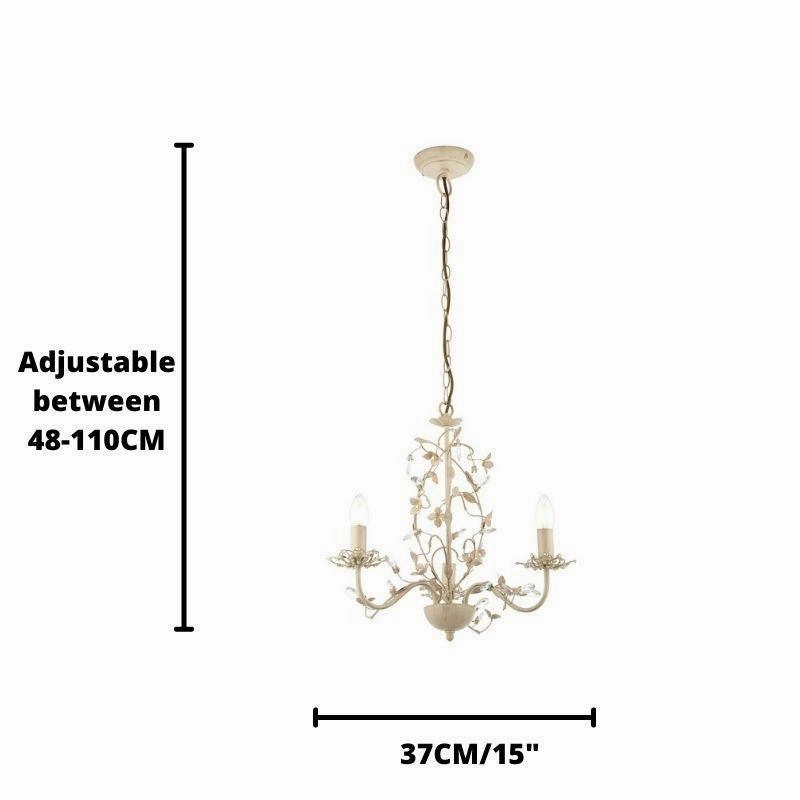 Endon Lullaby Cream & Gold Painted 3 Light Chandelier