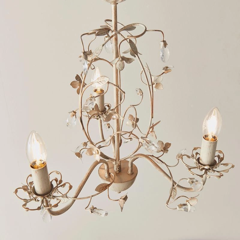 Endon Lullaby Cream & Gold Painted 3 Light Chandelier