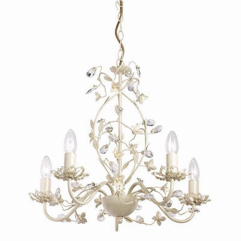 Endon Lullaby Cream & Gold Painted 5 Light Chandelier simple ceiling design light