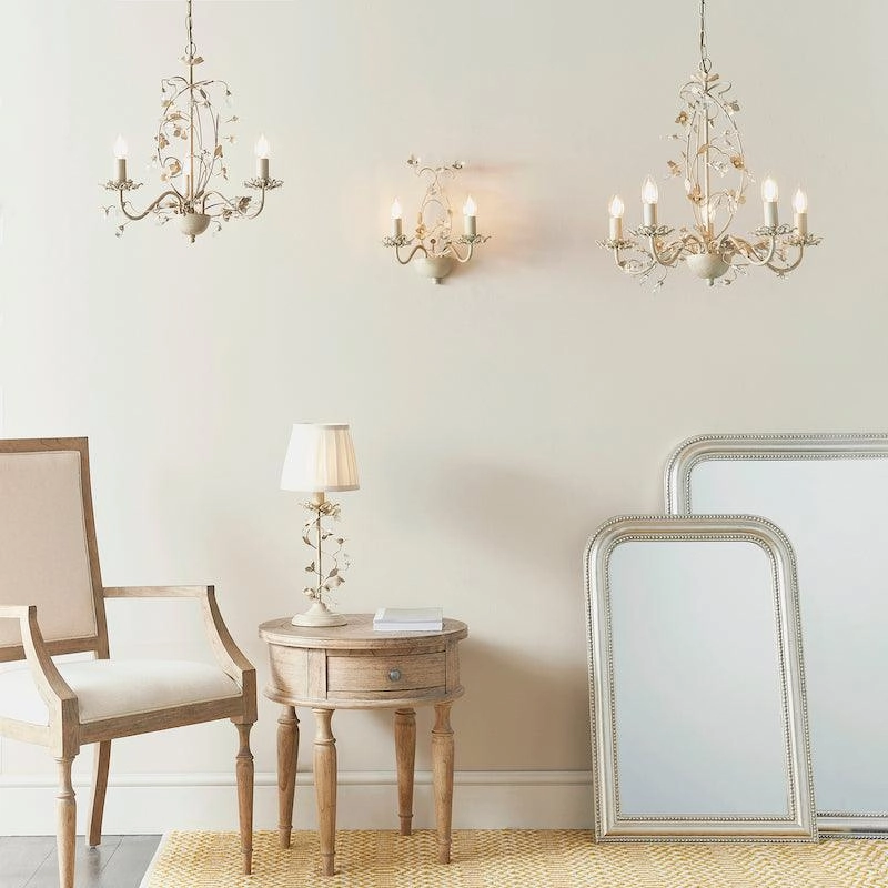 Endon Lullaby Cream & Gold Painted 5 Light Chandelier