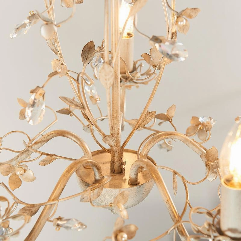 Endon Lullaby Cream & Gold Painted 5 Light Chandelier