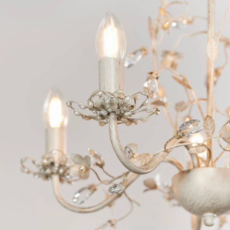 Endon Lullaby Cream & Gold Painted 5 Light Chandelier