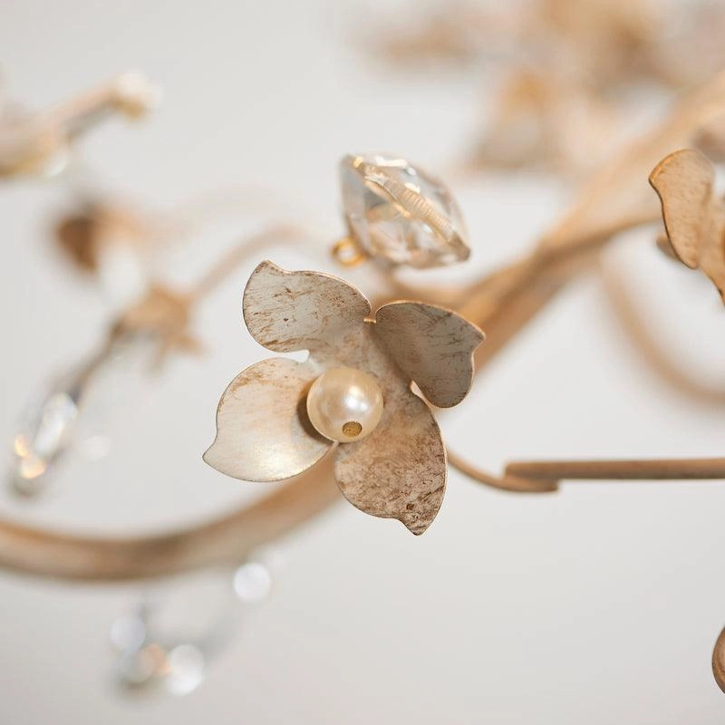 Endon Lullaby Cream & Gold Painted 5 Light Chandelier
