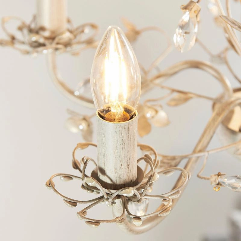 Endon Lullaby Cream & Gold Painted 5 Light Chandelier