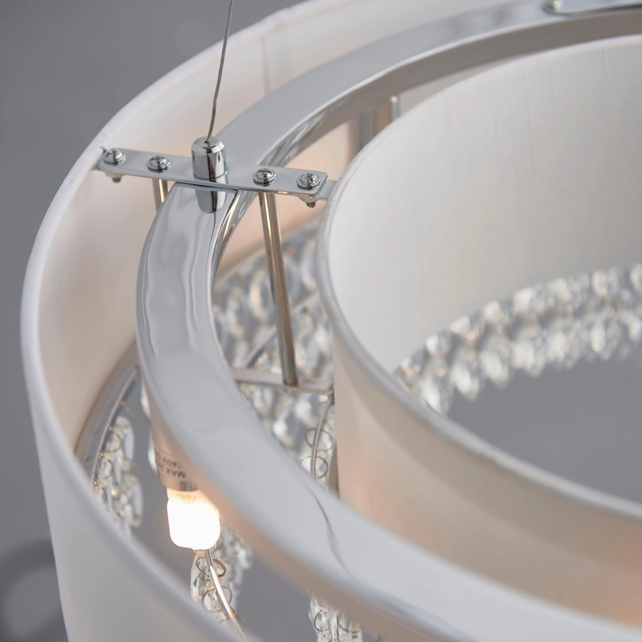 Endon Malmesbury 6 Light Silver Grey Pendant Ceiling Light