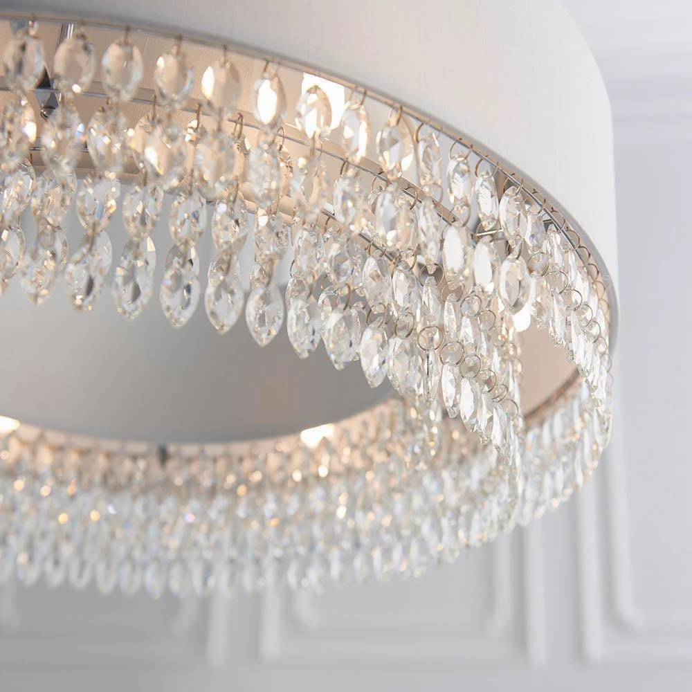 Endon Malmesbury 6 Light Silver Grey Pendant Ceiling Light