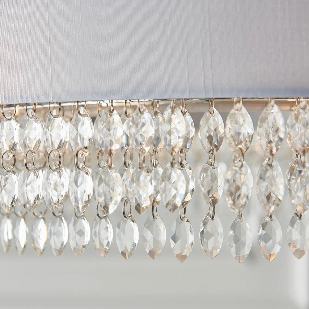 Endon Malmesbury 6 Light Silver Grey Pendant Ceiling Light
