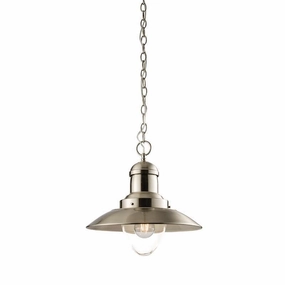 Endon Mendip 1 Light Nickel Ceiling Pendant - Glass Shade modern ceiling lamp