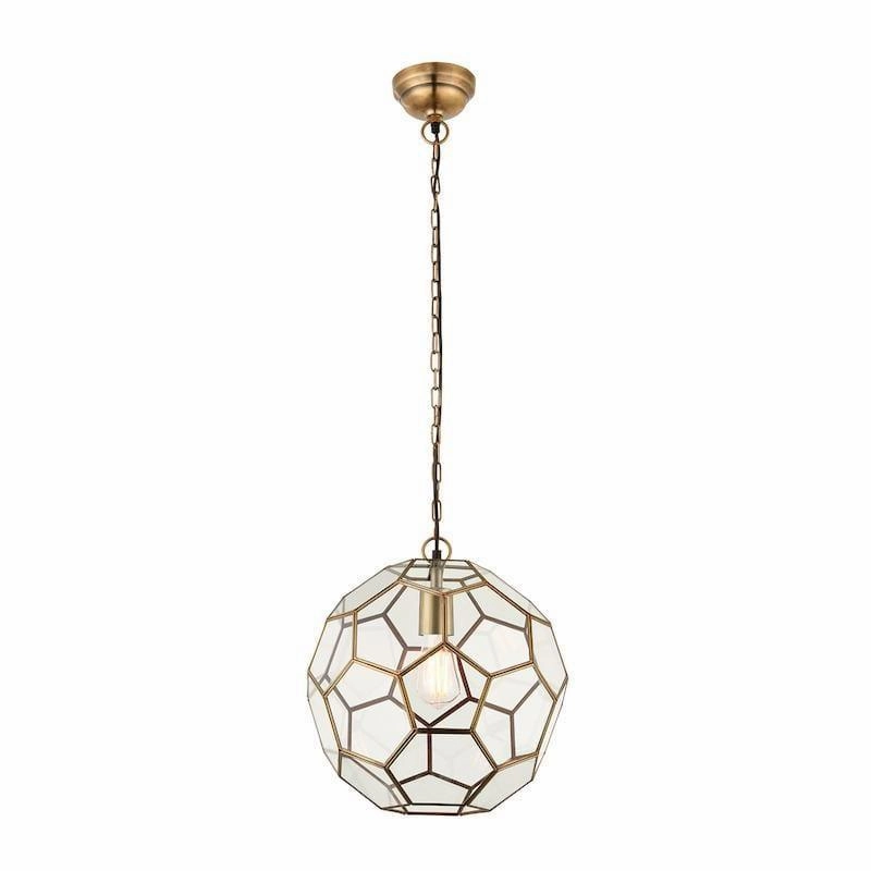 Endon Miele 1 Light Brass & Glass Ceiling Pendant simple ceiling design light