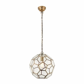 Endon Miele 1 Light Brass & Glass Ceiling Pendant simple ceiling design light