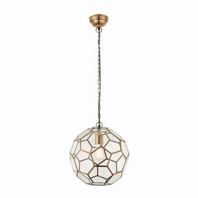 Endon Miele 1 Light Brass & Glass Ceiling Pendant modern ceiling lamp