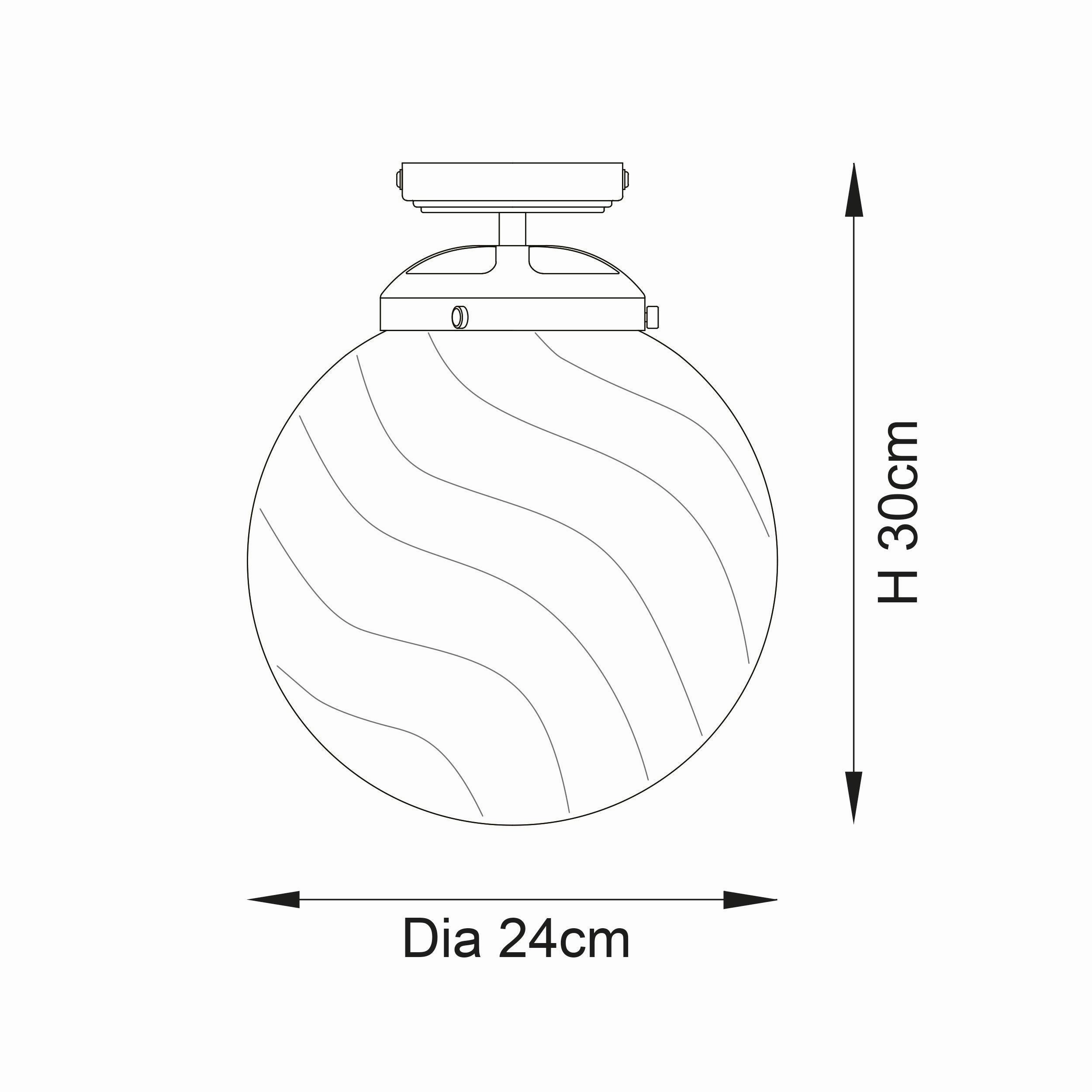 Endon Milston 1 Light Glass Flush Bathroom Ceiling Light