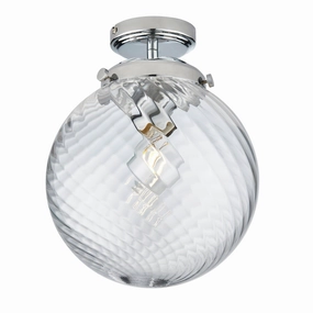 Endon Milston 1 Light Glass Flush Bathroom Ceiling Light simple ceiling design light