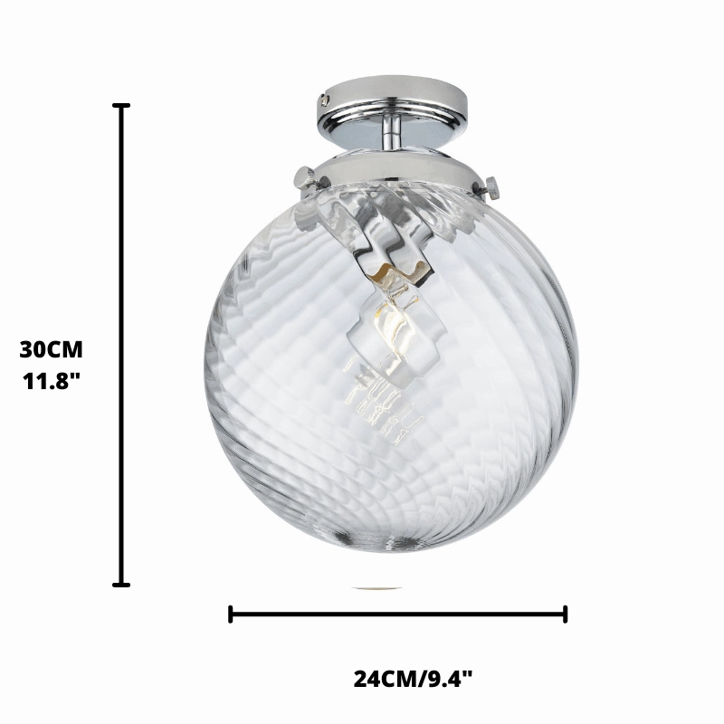 Endon Milston 1 Light Glass Flush Bathroom Ceiling Light