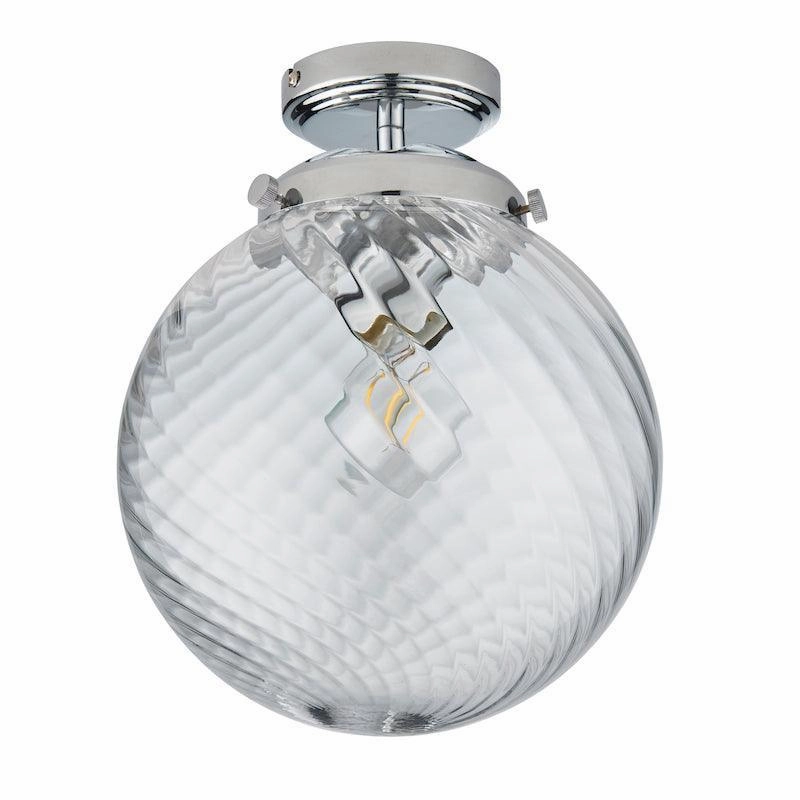 Endon Milston 1 Light Glass Flush Bathroom Ceiling Light