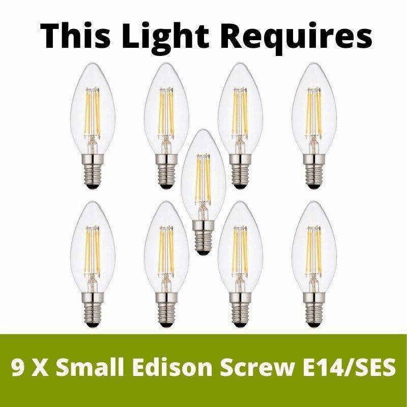 Endon Miro 9 Light Satin Nickel Pendant Ceiling Light