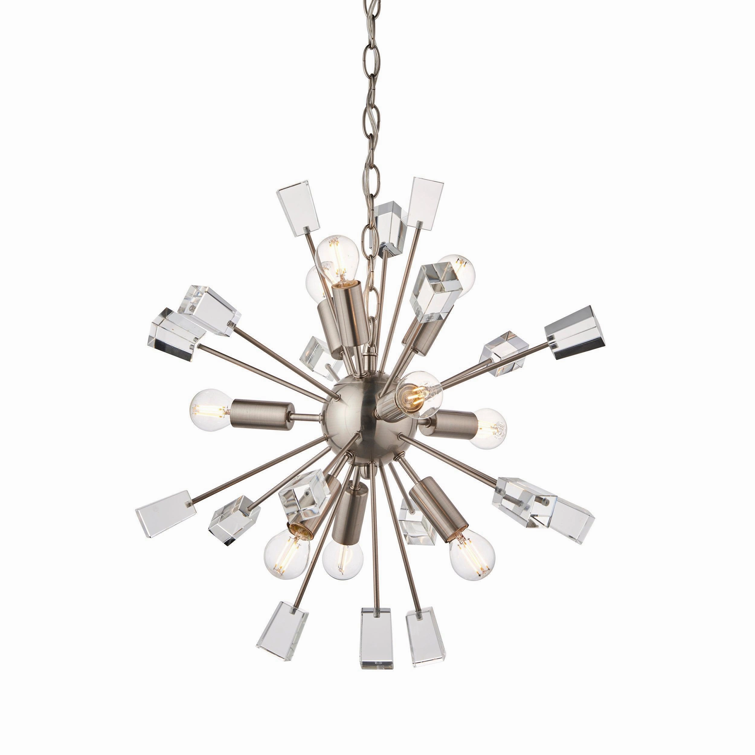 Endon Miro 9 Light Satin Nickel Pendant Ceiling Light minimalist ceiling light