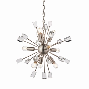 Endon Miro 9 Light Satin Nickel Pendant Ceiling Light minimalist ceiling light