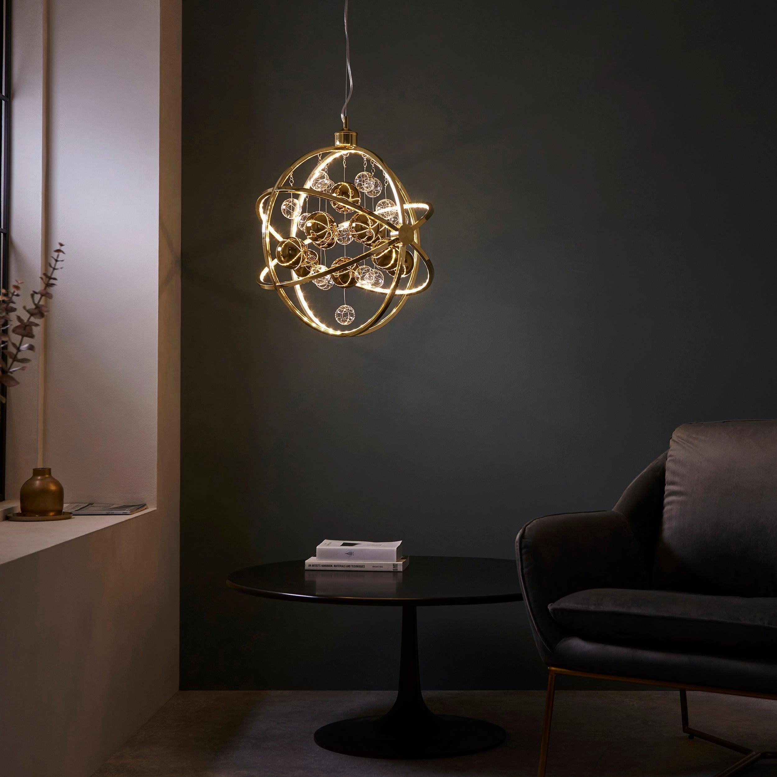 Endon Muni Gold Modern LED Ceiling Pendant