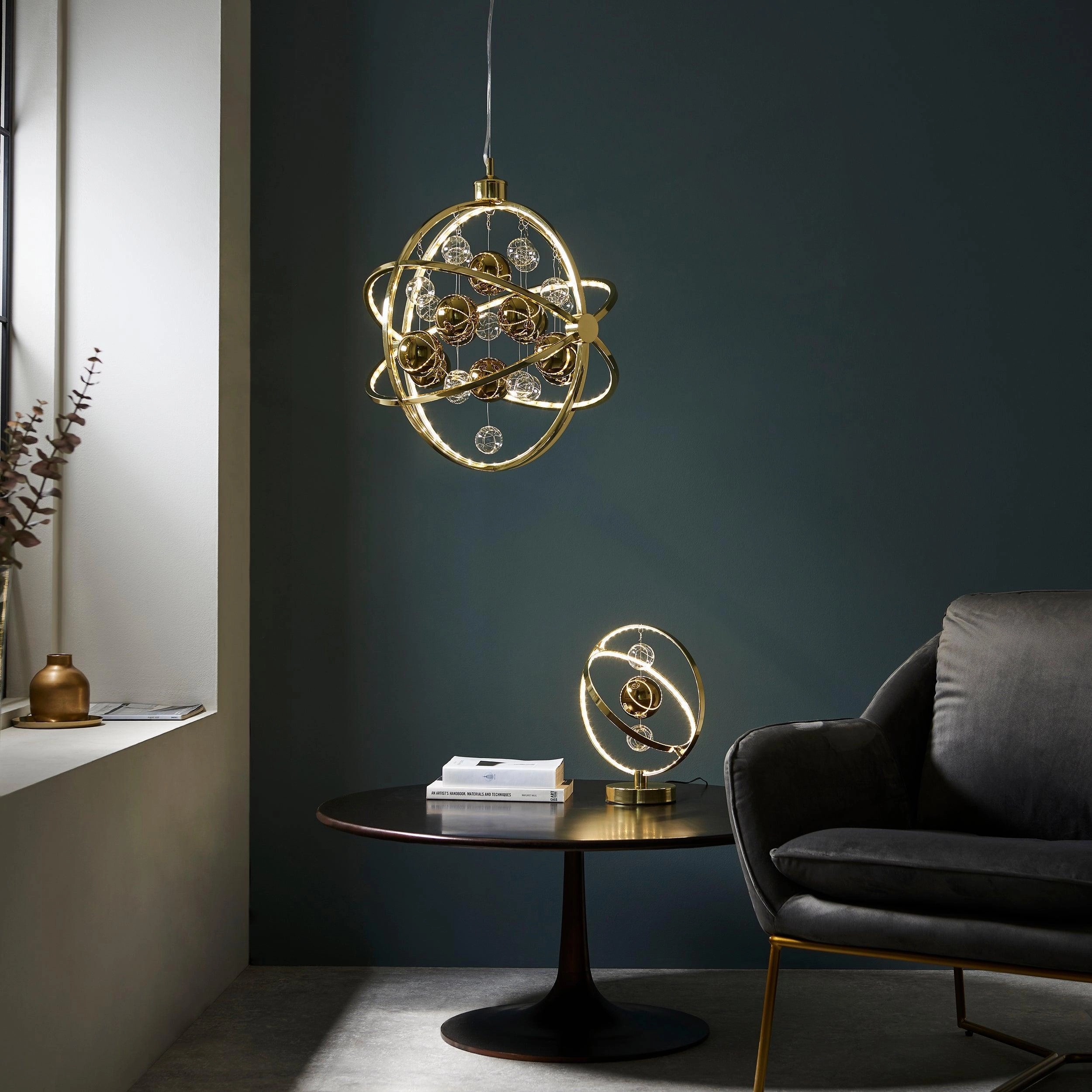 Endon Muni Gold Modern LED Ceiling Pendant
