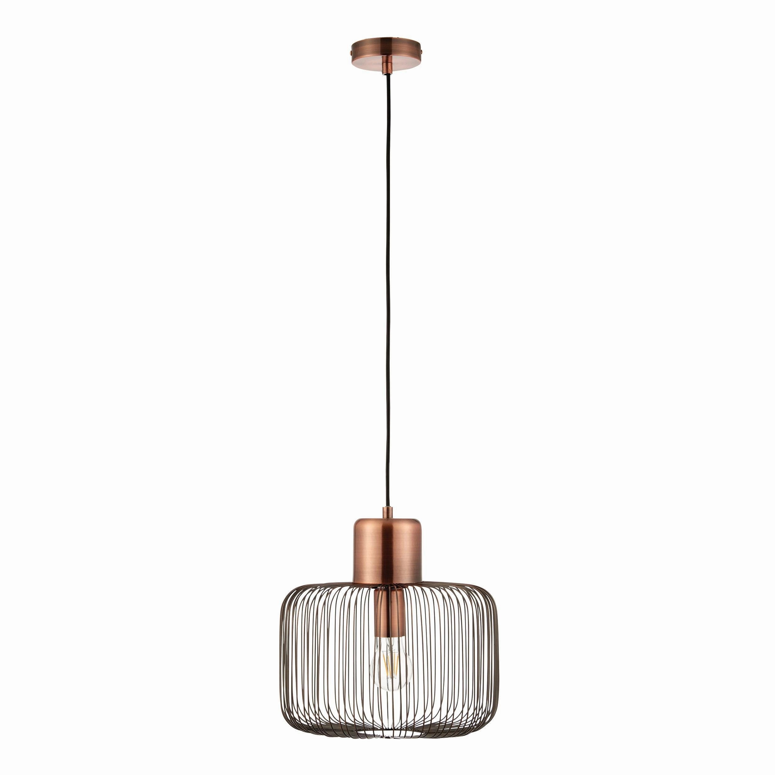 Endon Nicola 1 Light Antique Copper Pendant simple ceiling design light