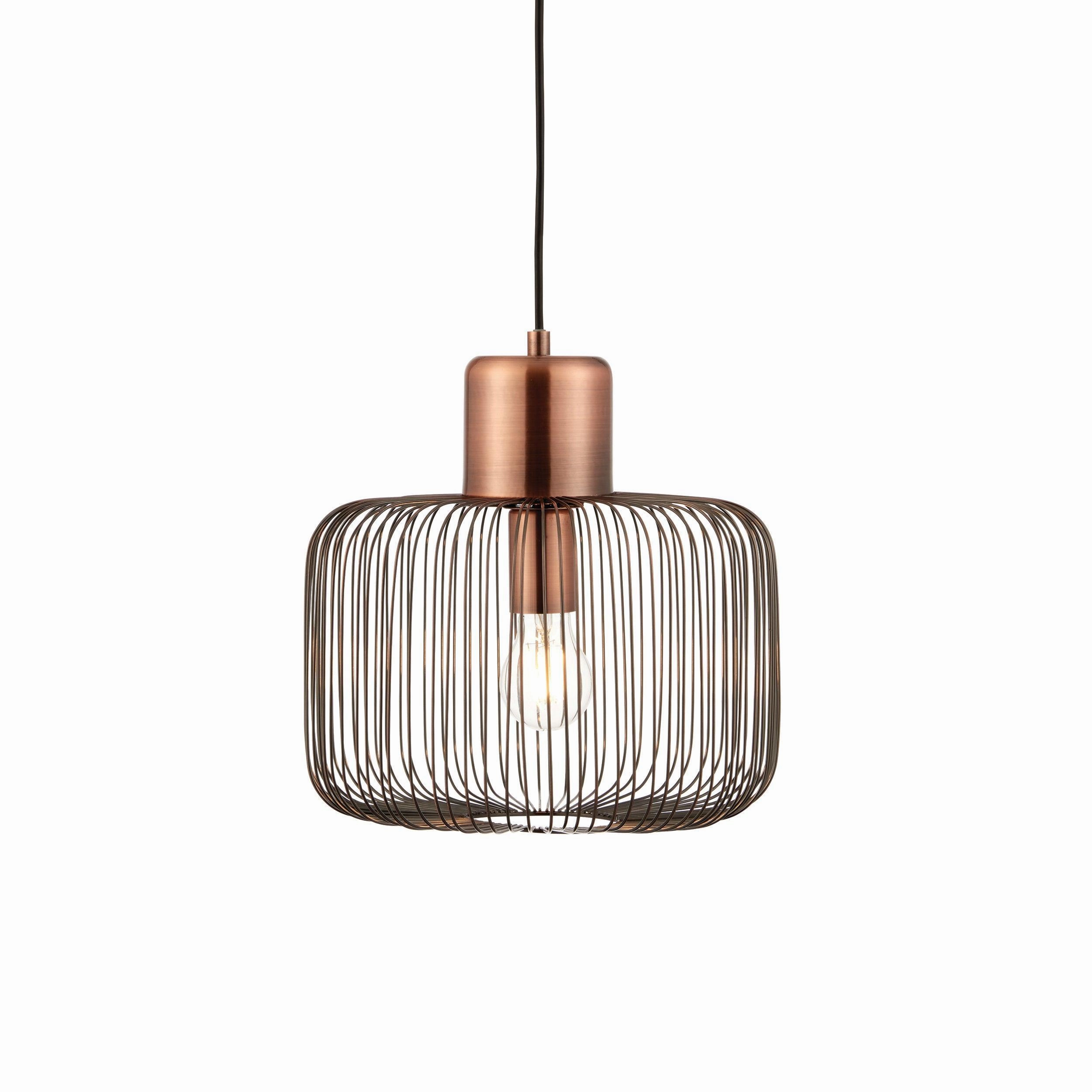 Endon Nicola 1 Light Antique Copper Pendant