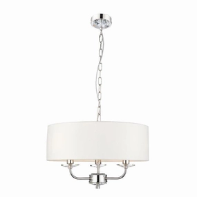 Endon Nixon 3 Light Nickel & Crystal Glass Ceiling Pendant simple ceiling design light