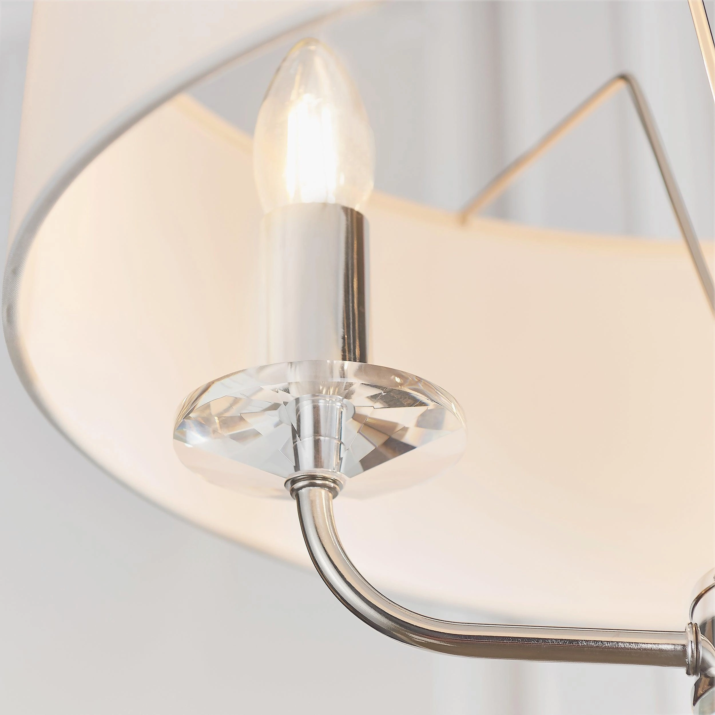 Endon Nixon 3 Light Nickel & Crystal Glass Ceiling Pendant