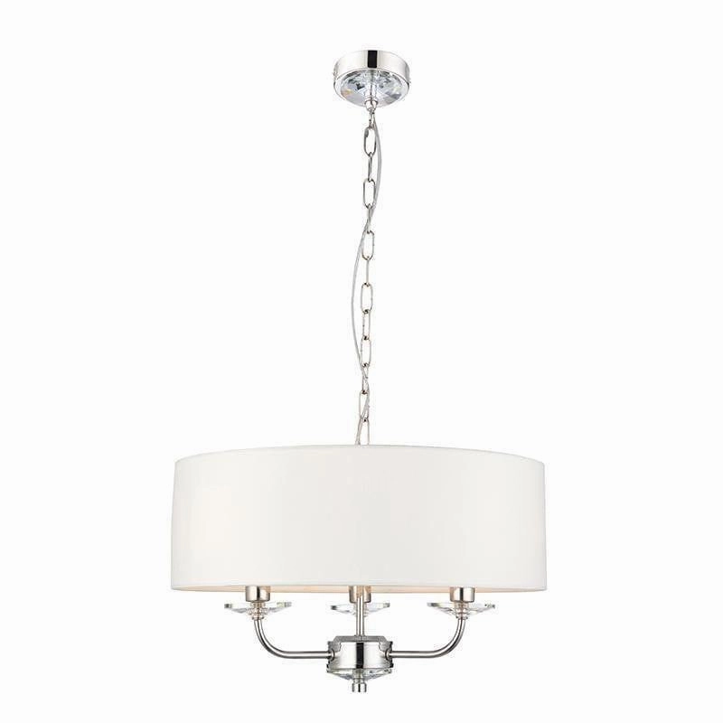 Endon Nixon 3 Light Nickel & Crystal Glass Ceiling Pendant modern ceiling lamp