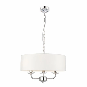 Endon Nixon 3 Light Nickel & Crystal Glass Ceiling Pendant modern ceiling lamp