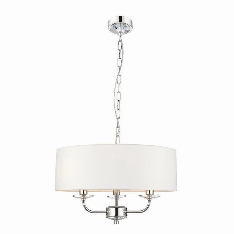 Endon Nixon 3 Light Nickel & Crystal Glass Ceiling Pendant simple ceiling design light