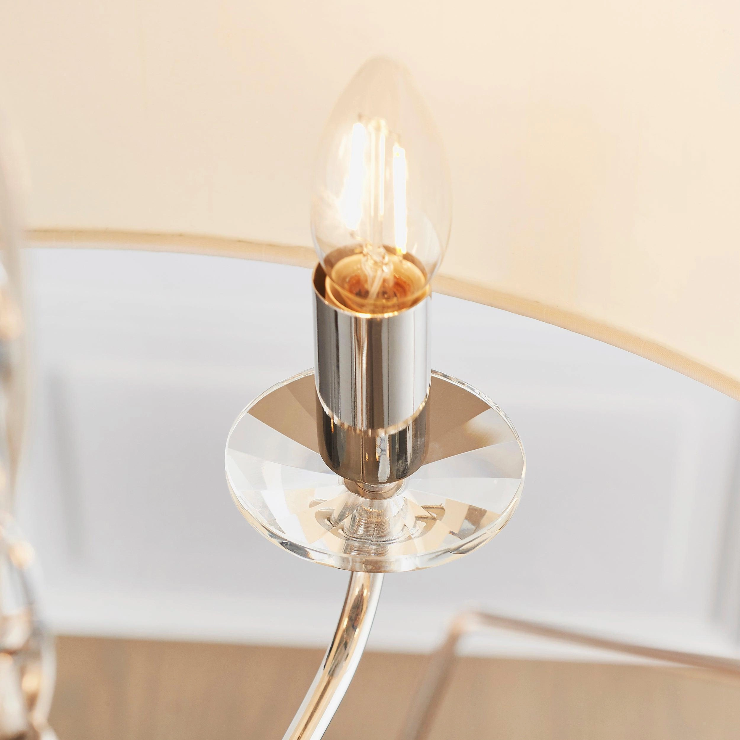 Endon Nixon 6 Arm Bright Nickel Pendant Ceiling Light