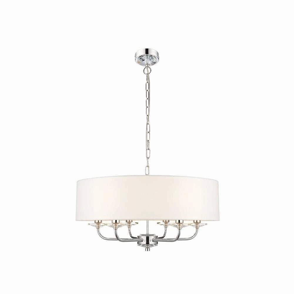 Endon Nixon 6 Arm Bright Nickel Pendant Ceiling Light