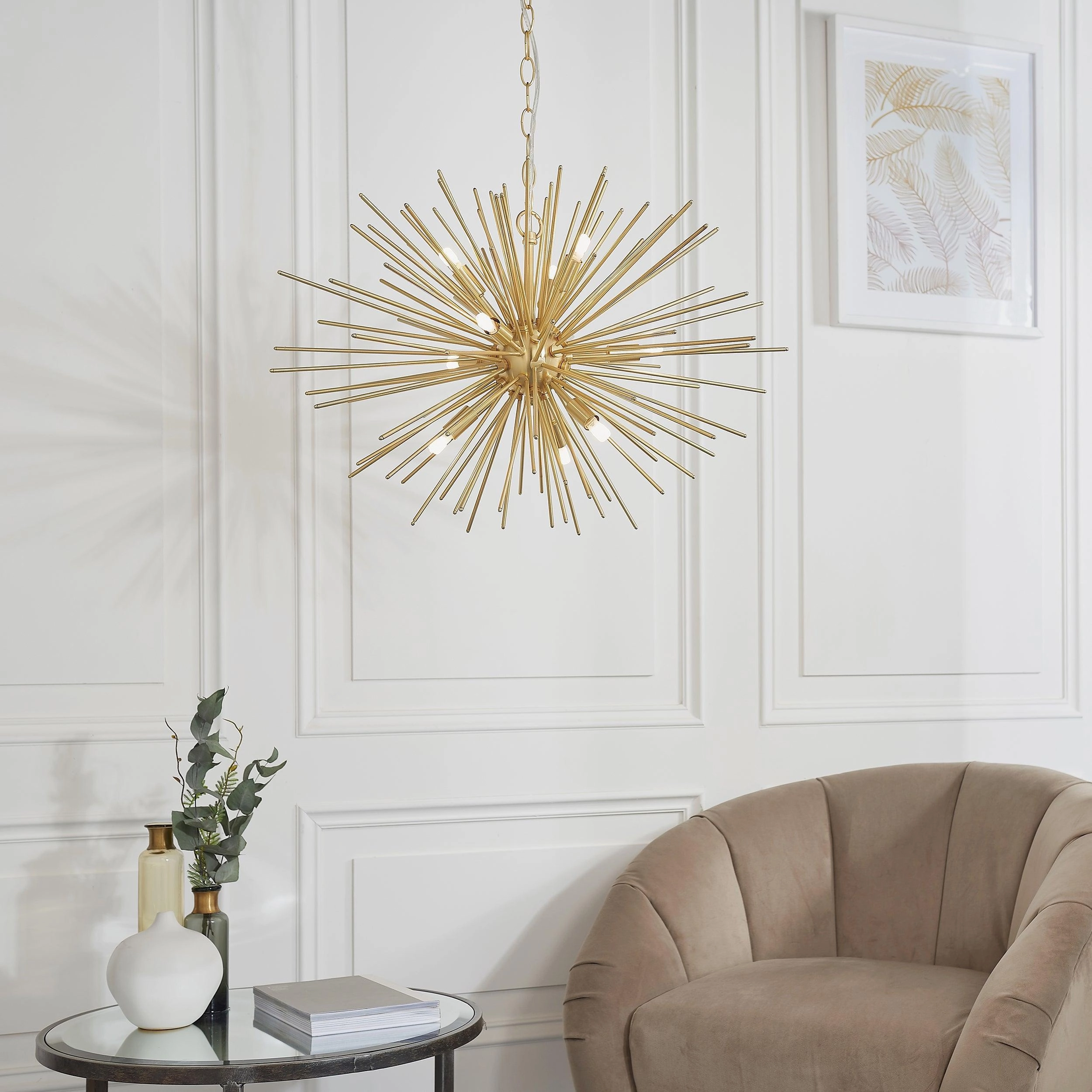 Endon Orta 9 Light Gold Ceiling Pendant Light